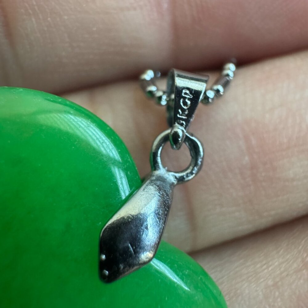 Sterling Silver Green Aventurine Heart Necklace - Picture 4 of 8